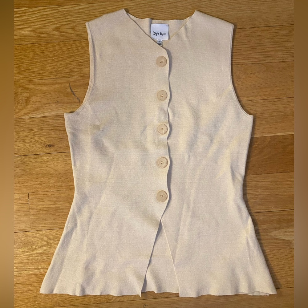 Knit Cream Button Vest
